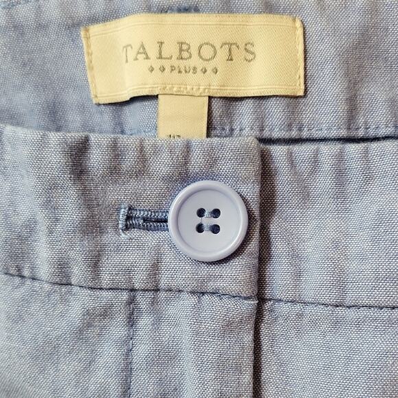 Talbots Plus Size 18W Light Blue Capri Pants Lightweight - Picture 8 of 11